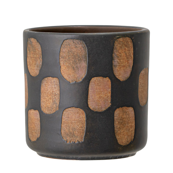 Black & Terracotta Design Plant Pot