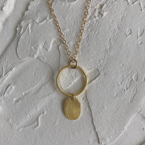 Circle & Oval Sequin Pendant Necklace
